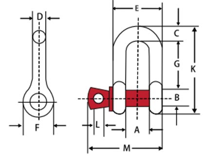 美標D型卸扣(G210)