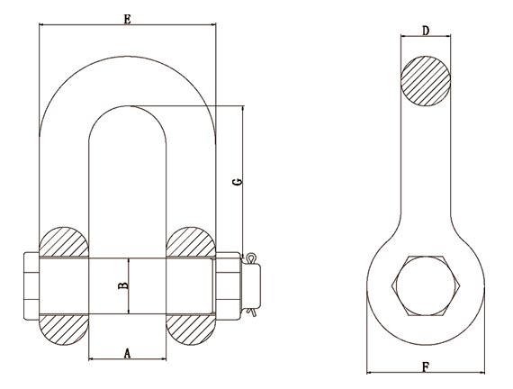 S(6)級(jí)DX型卸扣參數(shù)圖
